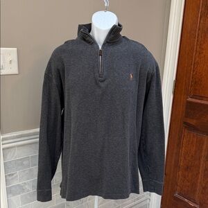 Ralph Lauren Polo Gray Knit quarter zip Sweater